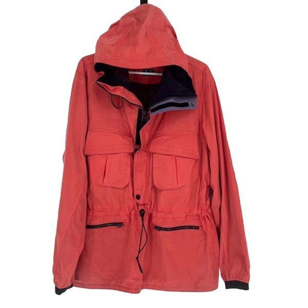 Abercrombie & Fitch‎ Men’s Water Resistant Windproof 3/4 Zip Parka Jacket Salmon